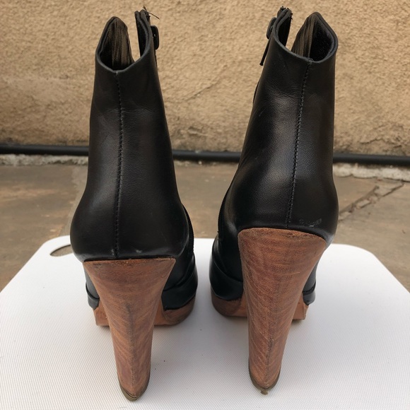 Rachel Comey Black Leather Platform Booties - Picture 4 of 5